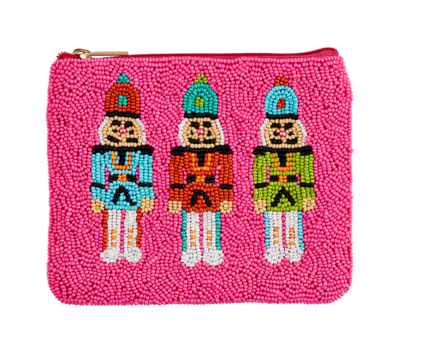 Nutcracker Holiday Beaded Coin Purse