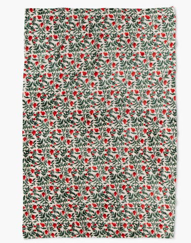 Christmastide Pomegranate Fleece Blanket