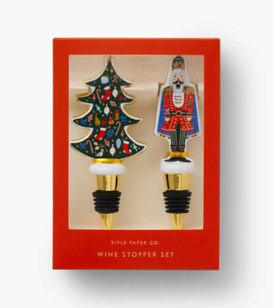 Nutcracker Porcelain Wine Stopper Set