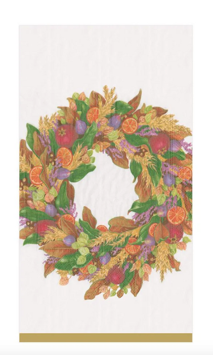 Autumn Wreath Ivory Guest Towel