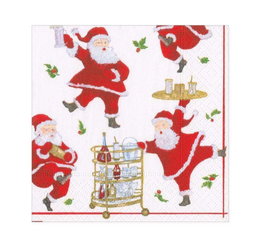 Cocktails w/Santa Cocktail Napkin