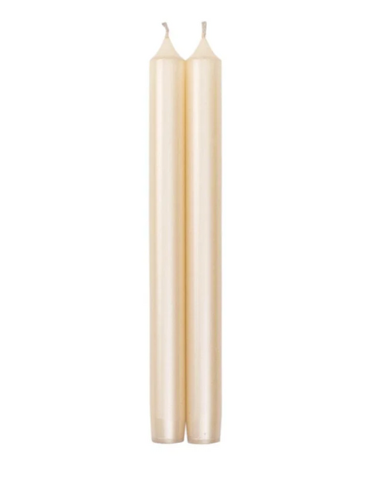 12" Tapers Set of 2 | Ivory Pearlescent