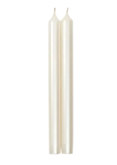12" Tapers Set of 2 | White Pearlescent