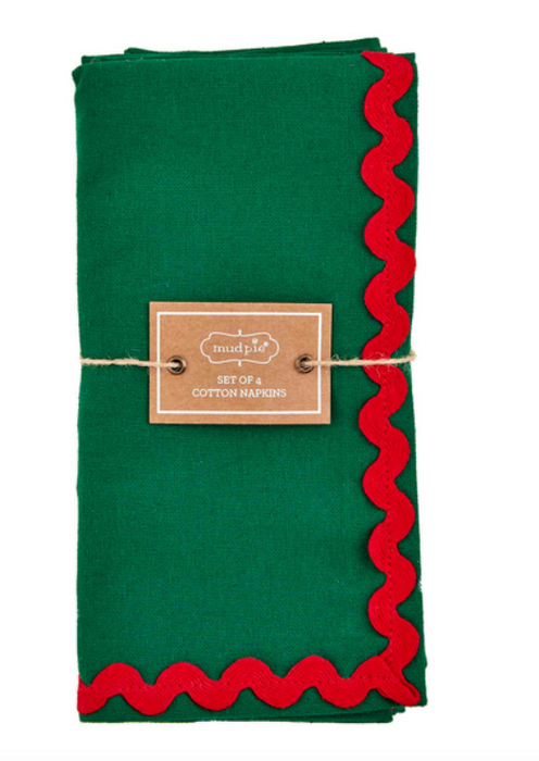 Green Ric Rac Napkin Set