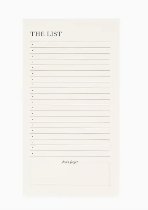 The List Black Cream Notepad