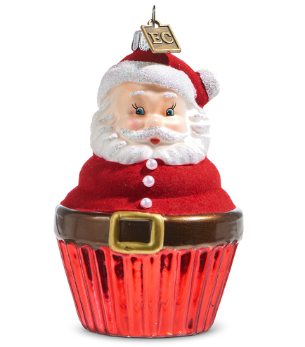 4" Santa Cupcake Ornament
