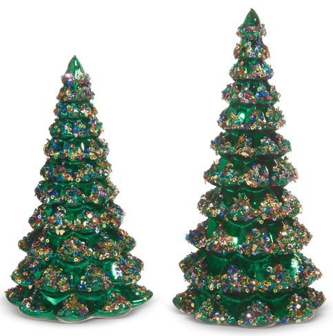 8" Sm Green Sequin Tree