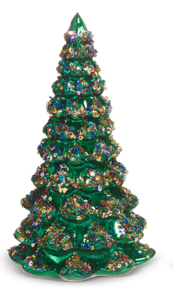 8" Sm Green Sequin Tree
