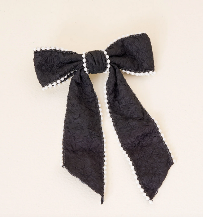 Black Pearl Hair Bow