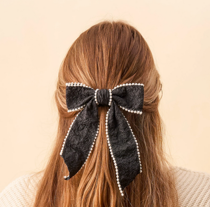 Black Pearl Hair Bow