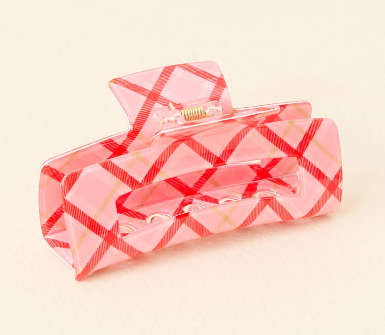 Festive Plaid Claw Clip