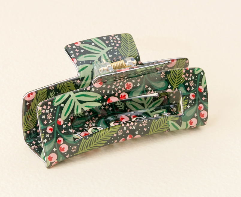 Green Jolly Sprig Claw Clip