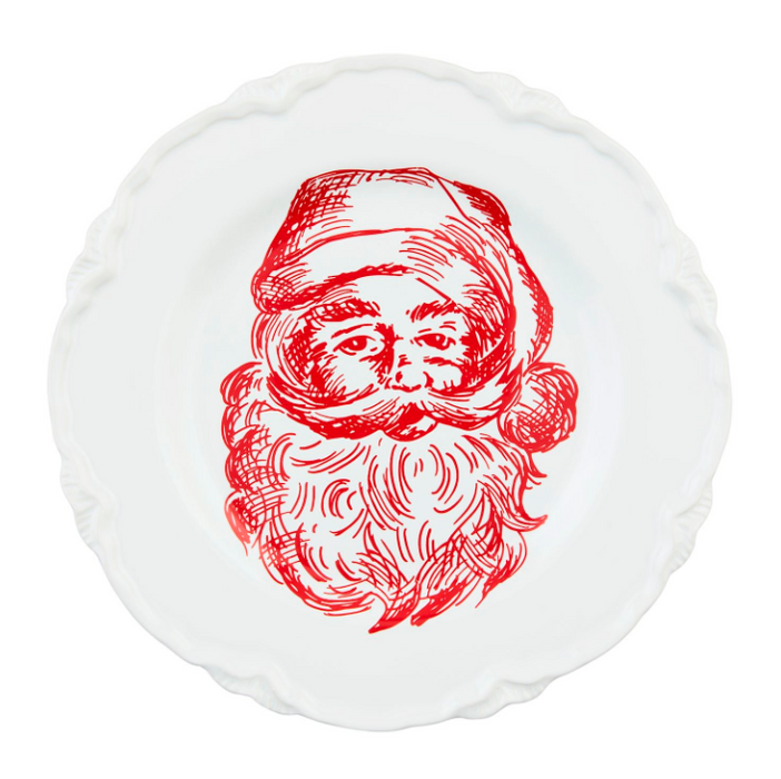 Red Santa Ceramic Dessert Plate