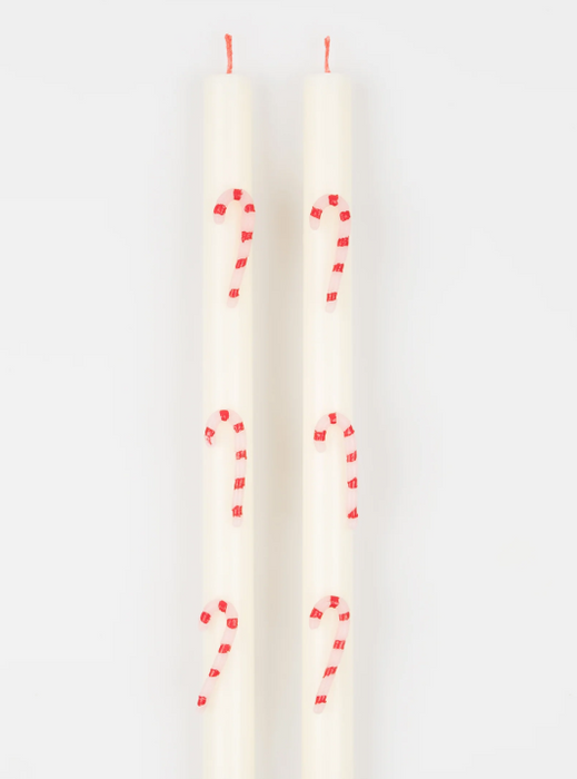 Candy Cane Taper Candles