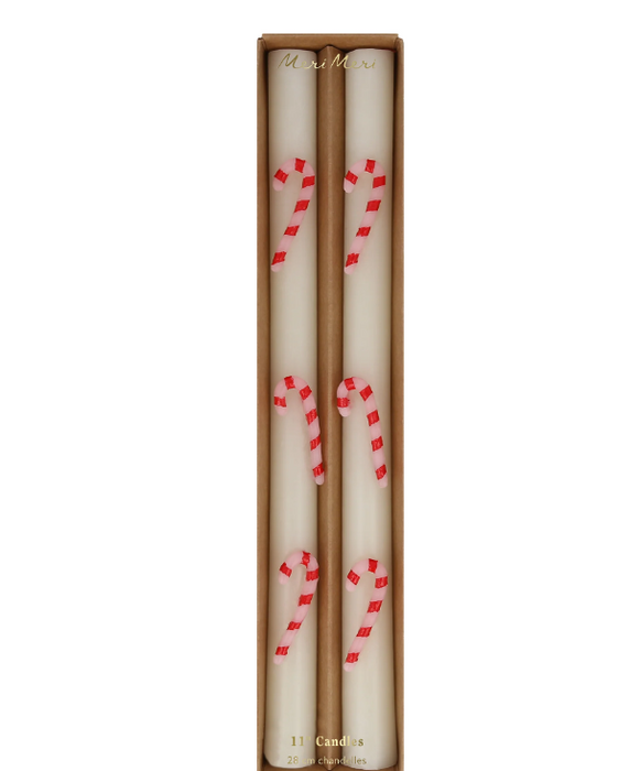 Candy Cane Taper Candles