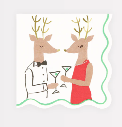Mr & Mrs Reindeer Small Napkins
