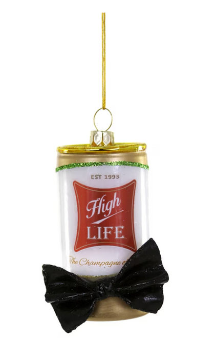 High Life Bow Tie Beer Ornament