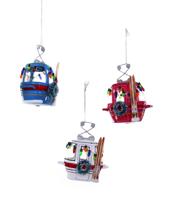 Ski Slope Gondola Ornament (assorted styles)