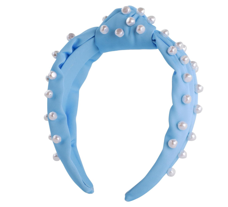 Lilly Embellished Knot Headband | Hydra Blue