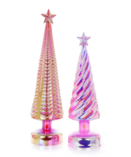 Pink Iridescent Lit Tree