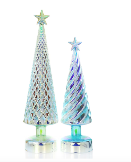 Green Iridescent Lit Tree