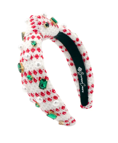 Child White & Red Knit Winter Headband