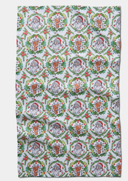 Geometry Tea Towel | Berry Retro Holiday