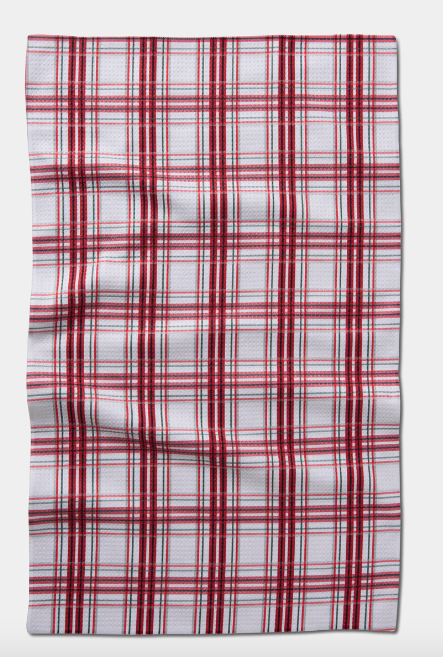 Geometry Tea Towel | Candy Cane Plaid