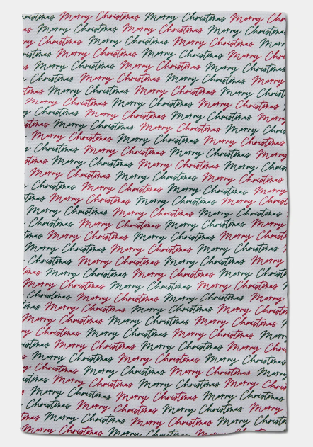 Geometry Tea Towel | Merry Christmas Greeting