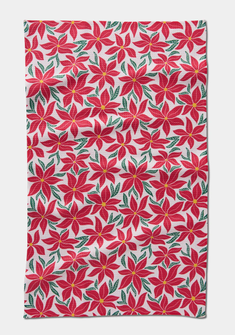 Geometry Tea Towel | Poinsettia Party