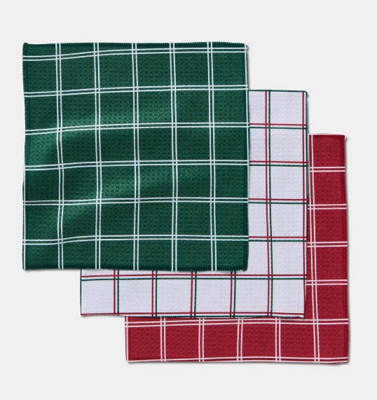 Geometry Dishcloth Set | Christmas Grid