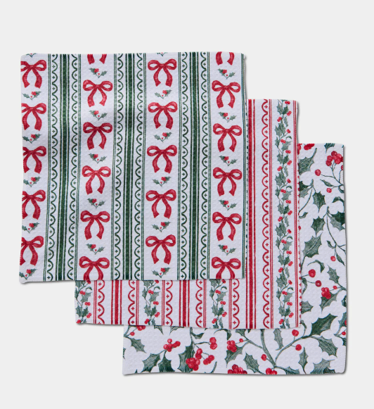 Geometry Dishcloth Set | Christmas Ribbons