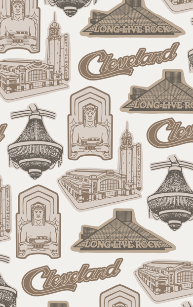 Cleveland Icons Geometry Towel