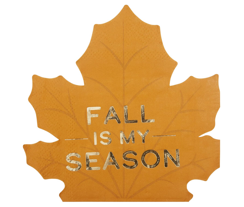 Die Cut Harvest Leaf Bev Napkin