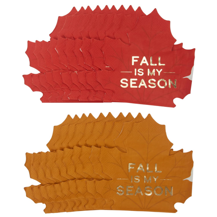 Die Cut Harvest Leaf Bev Napkin