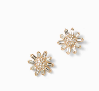 Garden Gem Stud Earrings | Gold Metal