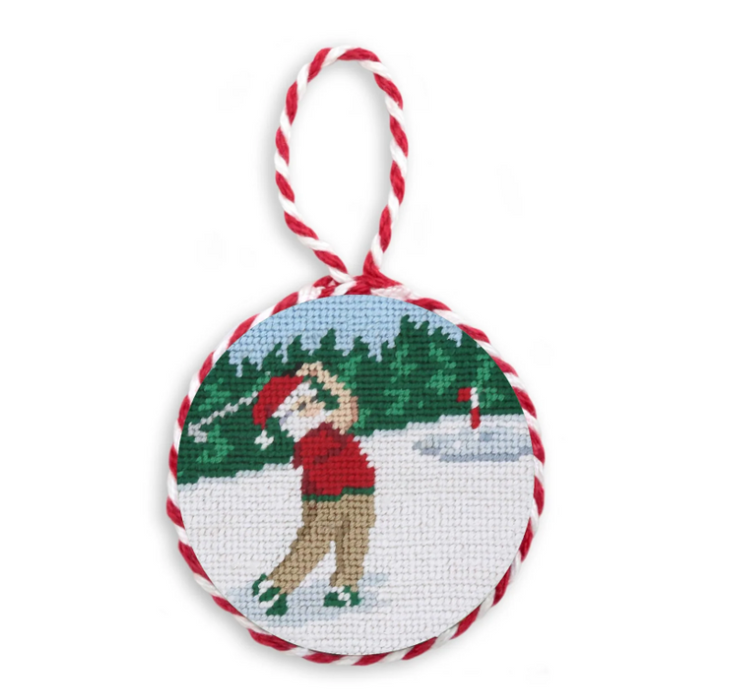 Golfing Santa Ornament