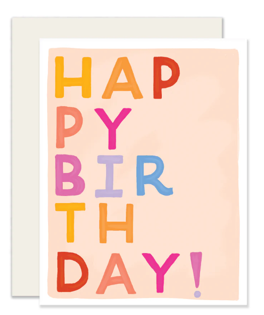 Birthday Block Letters Card