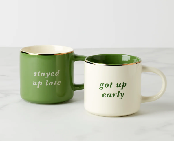 Kate Spade Got Up Early/Stayed Up Late Mug Set