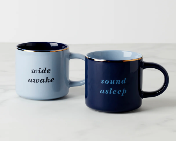 Kate Spade Wide awake/Sound Asleep Mug Set