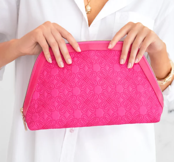 Larsen Pouch | Passion Fruit Pink Quilted
