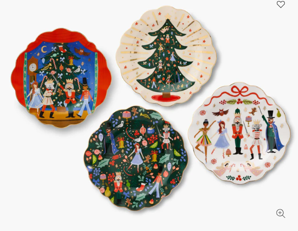 Nutcracker Porcelain Desert Plate Set