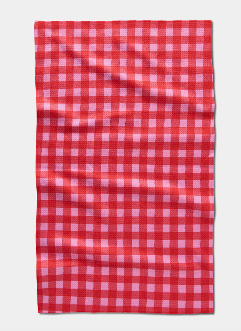 Geometry Tea Towel | Cherry Gingham
