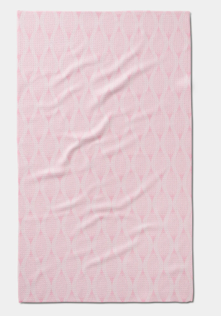 Geometry Tea Towel |  Patterned in Pink