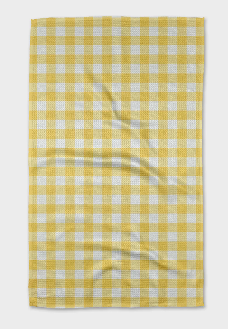 Geometry Tea Towel | Lemon Gingham