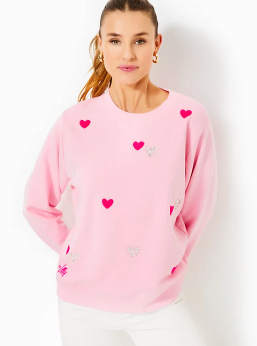 Ballad Sweatshirt | Conch Shell Pink Hearts