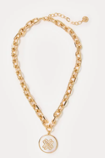 Logo Pendant Necklace | Gold Metal