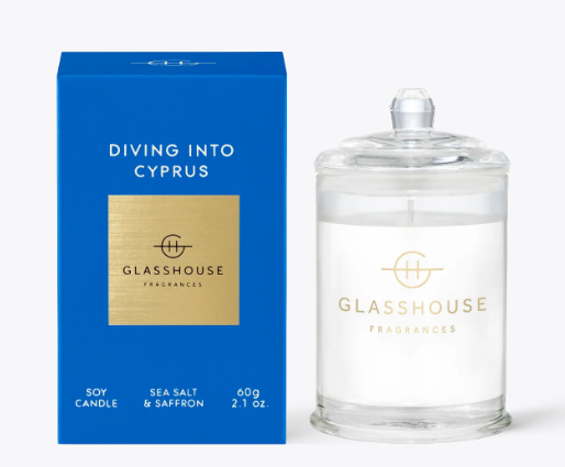 Glasshouse 2.1oz Candle | Diving Into Cyprus