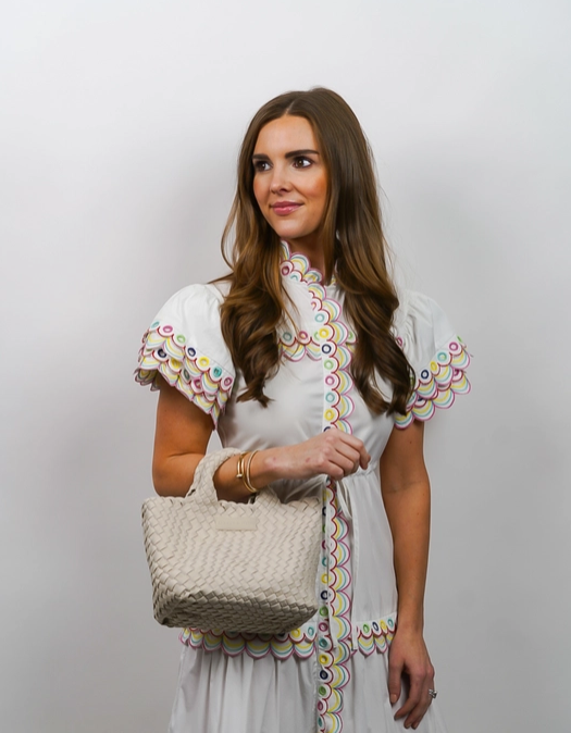 Bone Mini Woven Tote