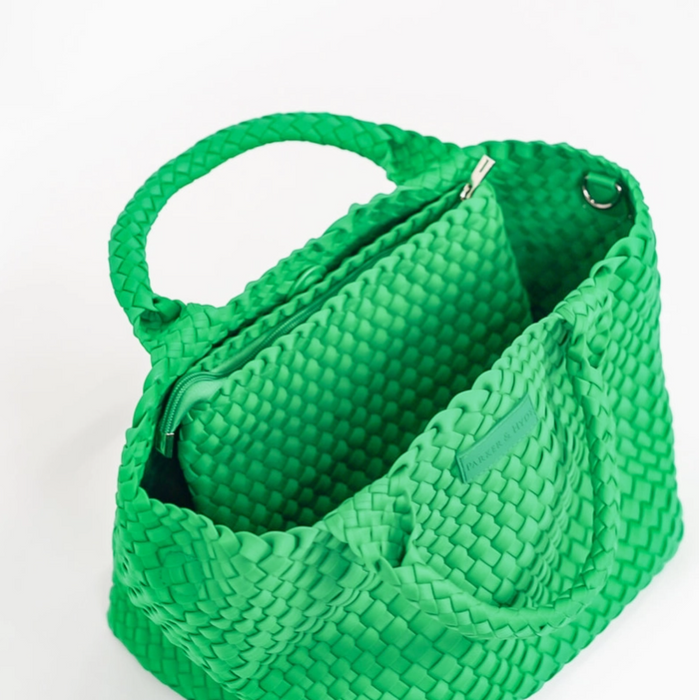 Kelly Green Woven Tote